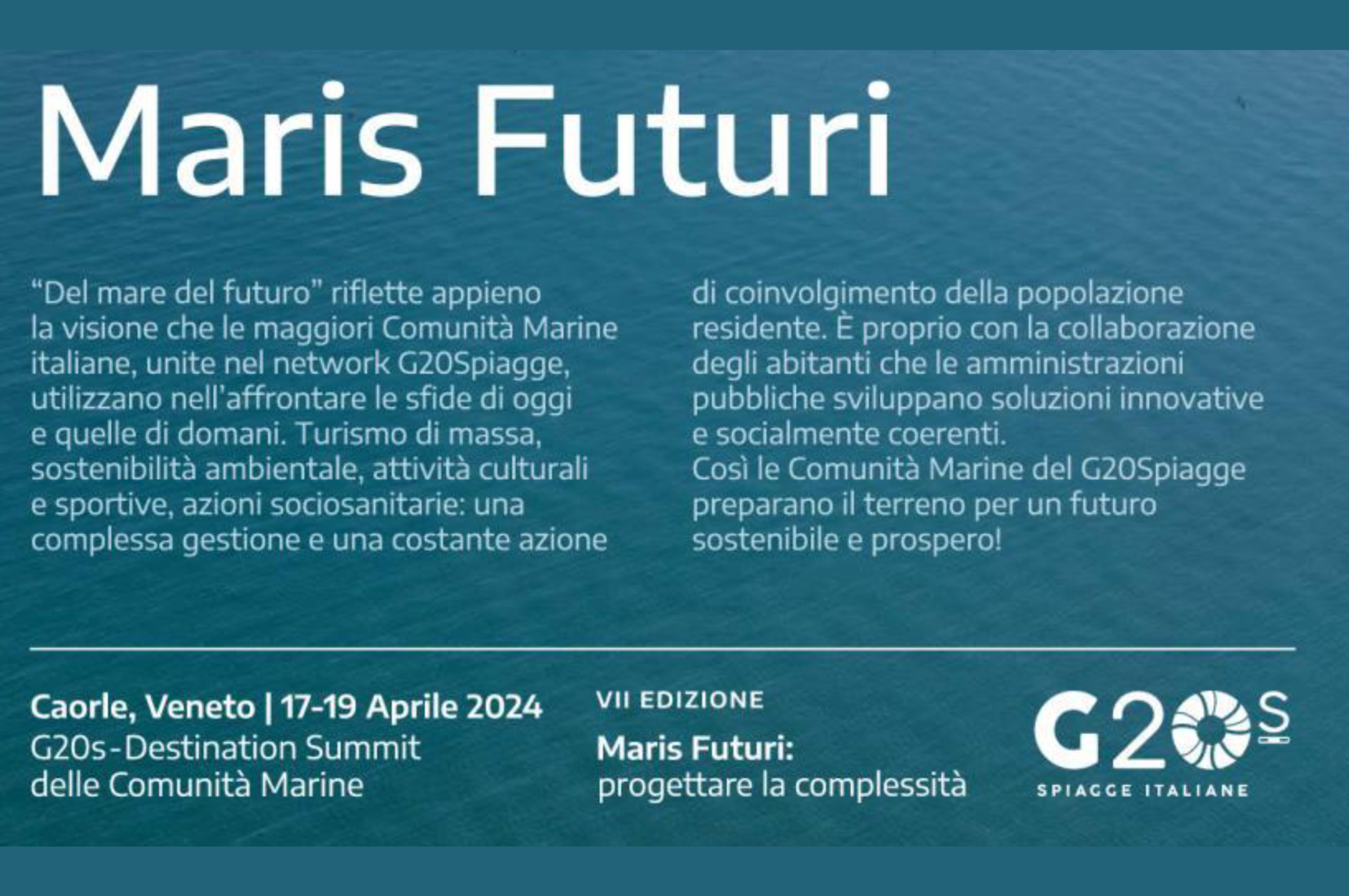 G20Spiagge. 7° Destination Summit delle Comunità Marine “Maris Futuri: progettare la complessità”